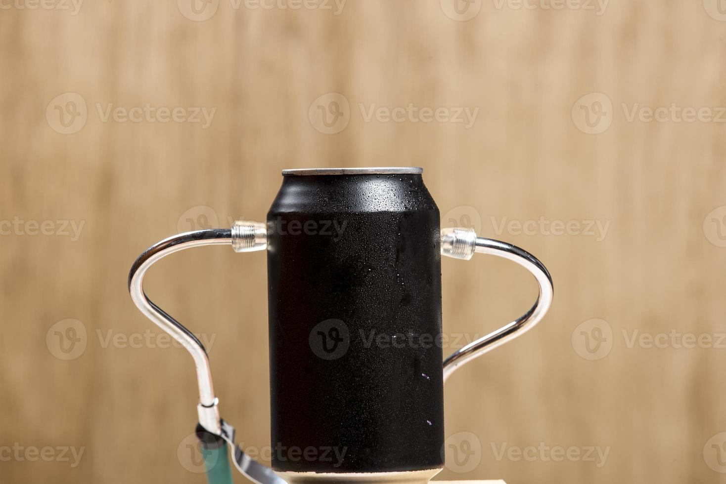 black soda can photo