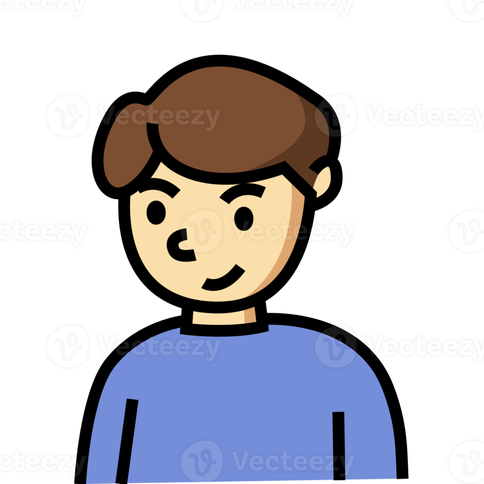 happy expression illustration. cute man portrait character design for emoji and sticker png