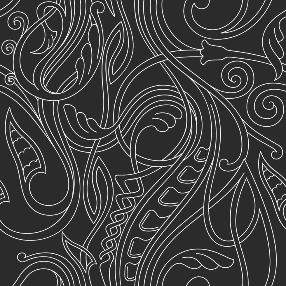 Doodle Floral Seamless Pattern Decoration vector