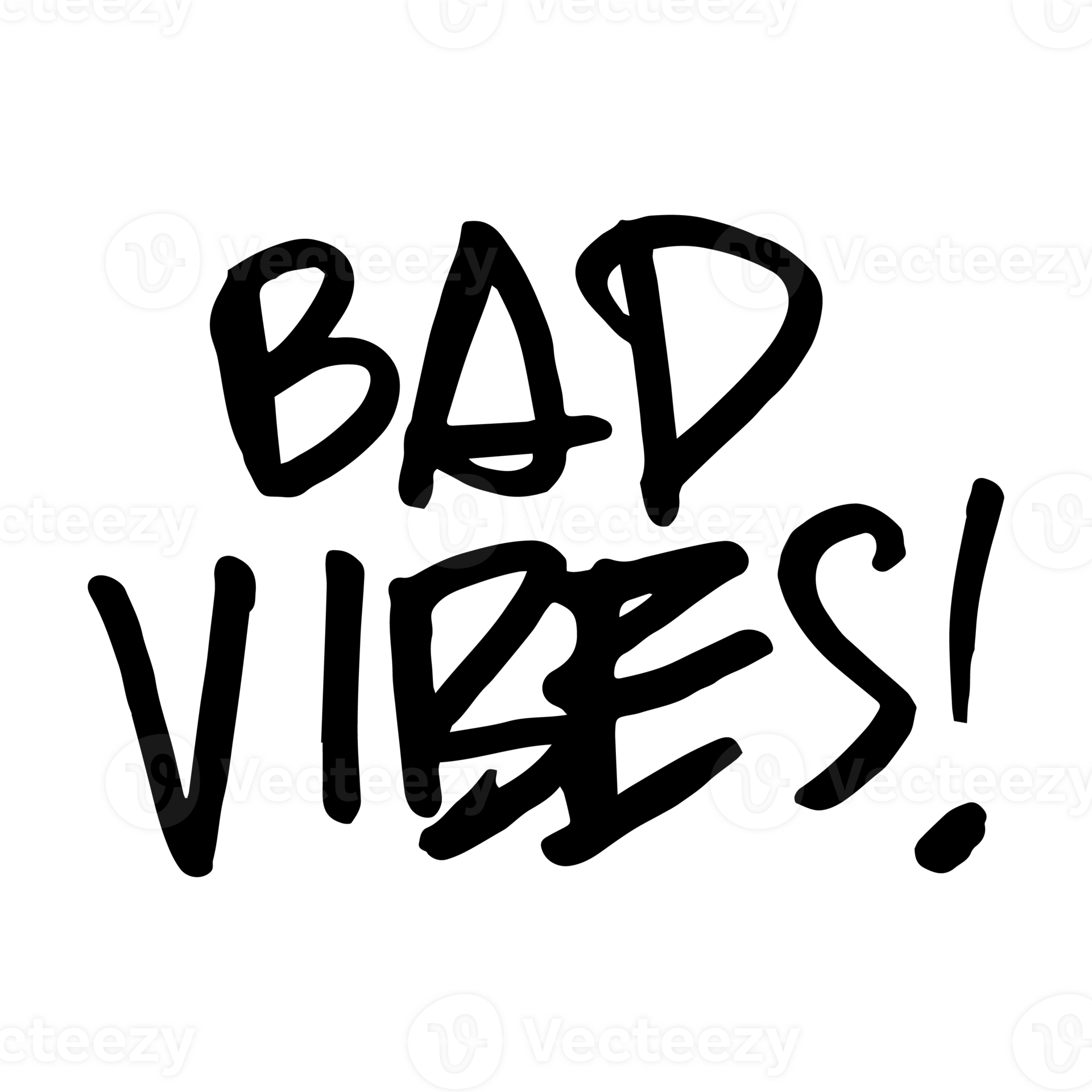 bad vibes in hand drawn illustration in trendy design style for stickers and tattoo 11196415 PNG