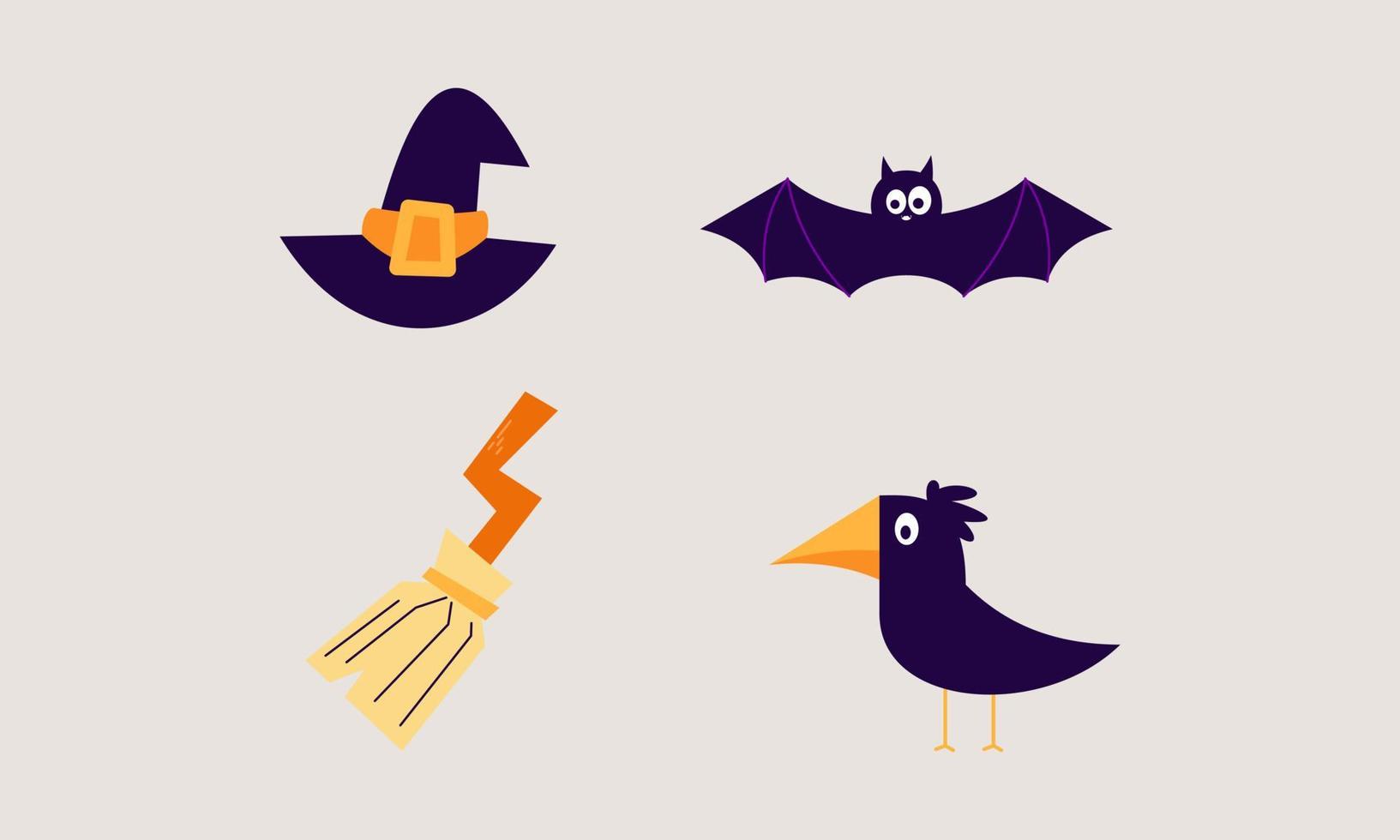 Halloween Elements Doodle vector