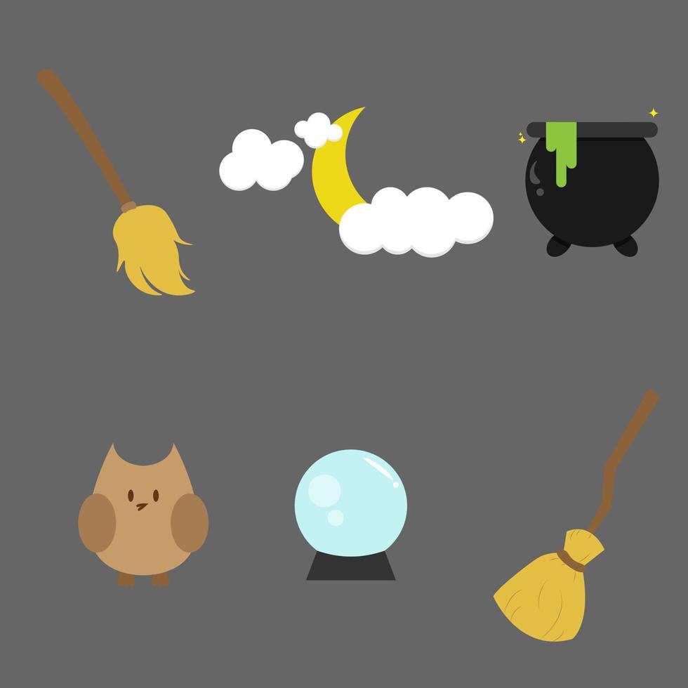 witch things with owl vector