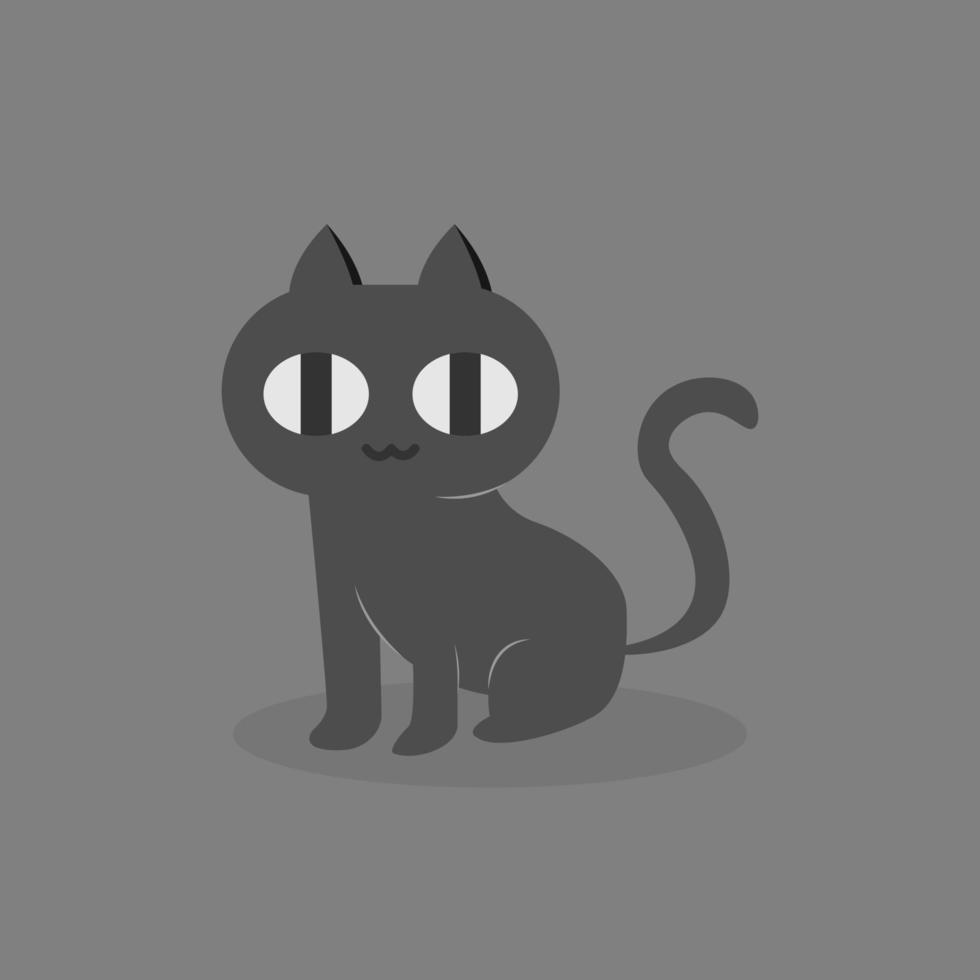 cute black cat vector