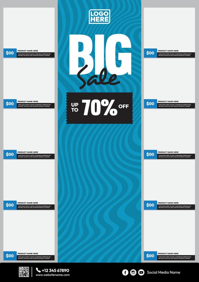 shopping mall product catalog flyer with big sale promotion vector