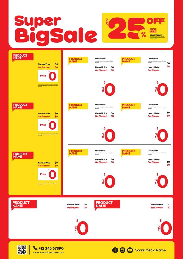 plantilla de volante editable para promoción de productos con descuento vector