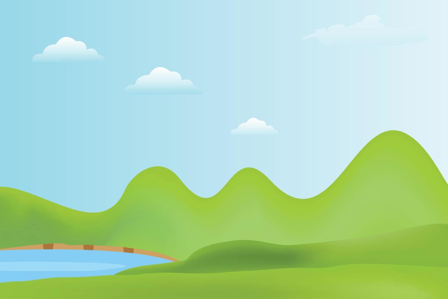 Greenery and mountain landscape vector