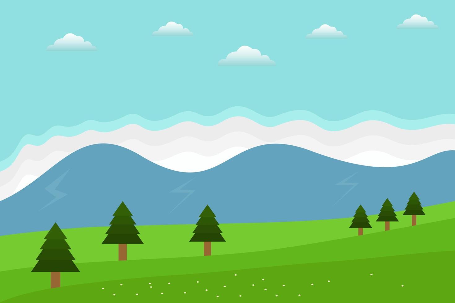 Greenery and mountain landscape vector