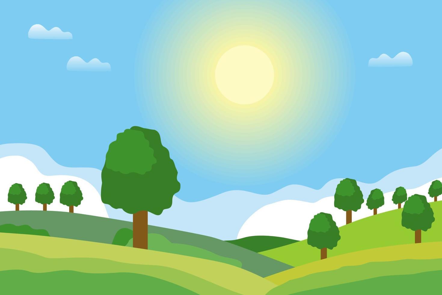 Greenery and mountain landscape vector