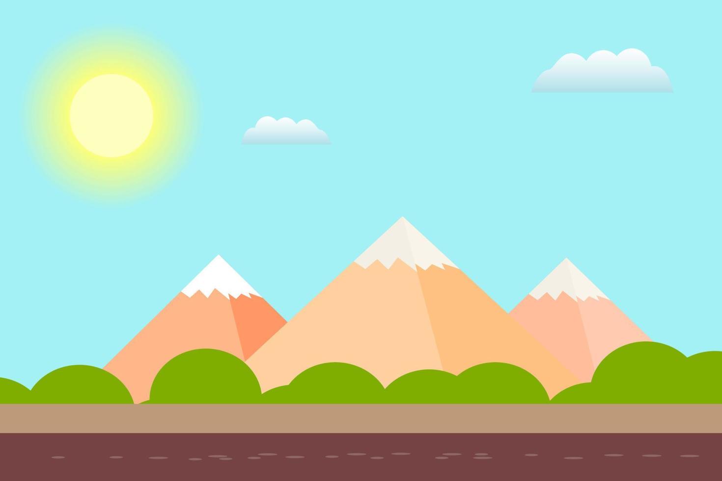 vegetación y paisaje de montaña vector