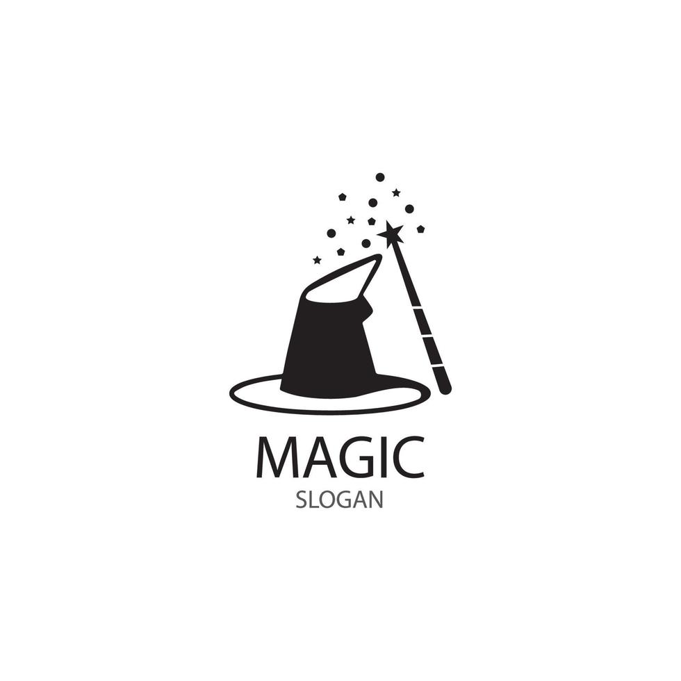 Illustration of magic hat with wand vector