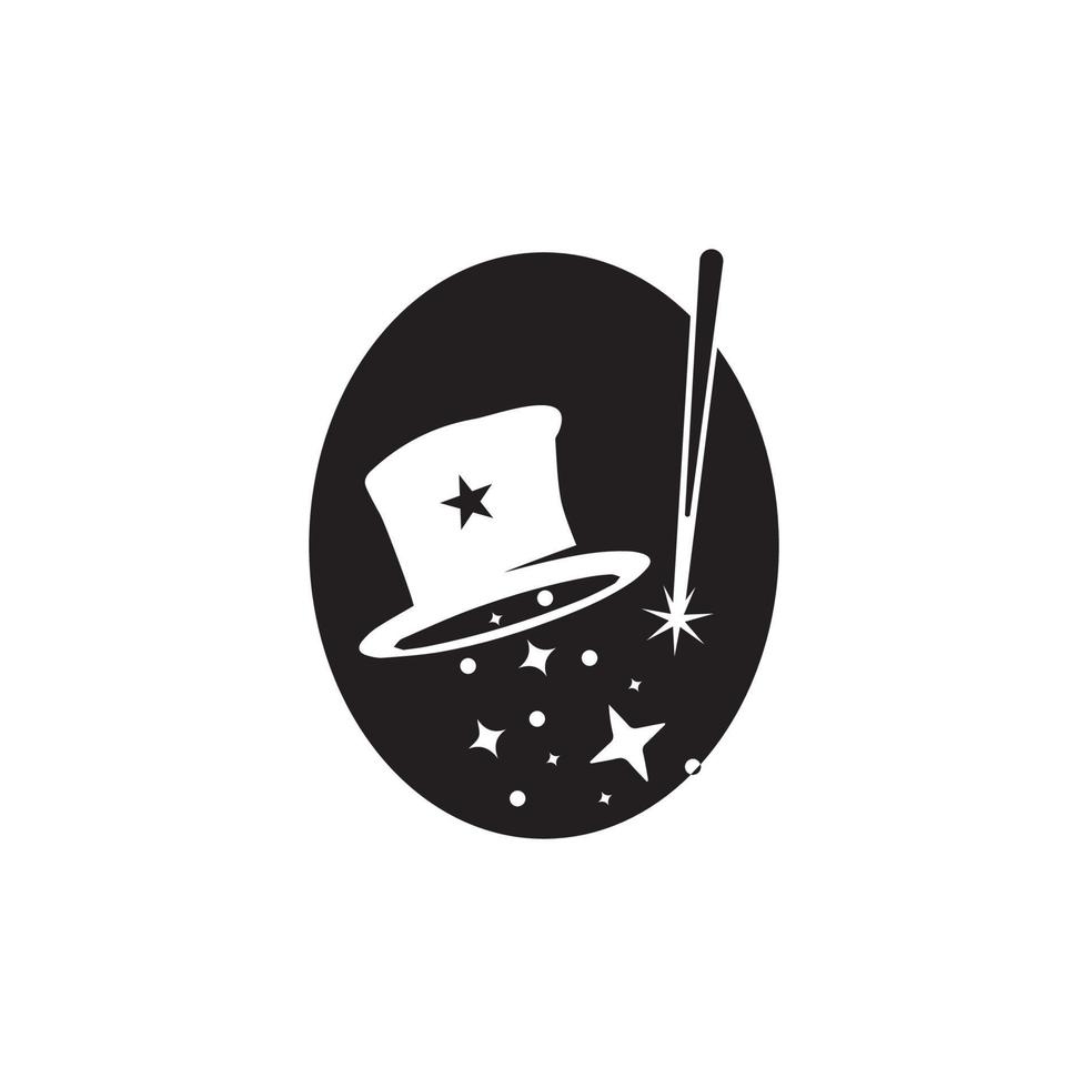 Illustration of magic hat with wand vector