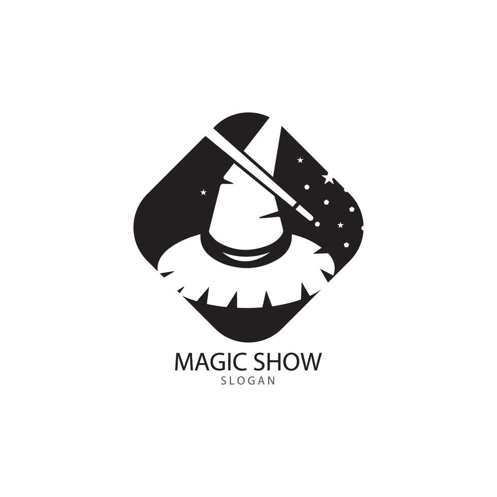 Illustration of magic hat with wand vector