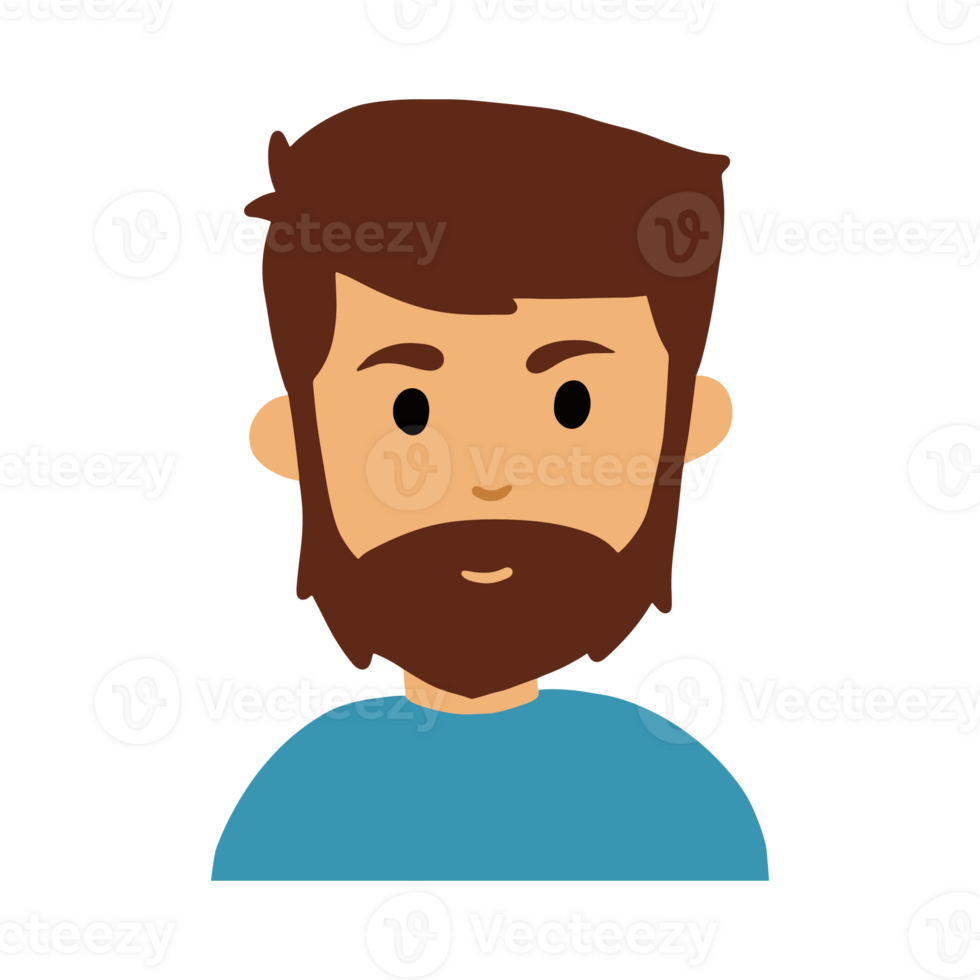 flat expression illustration. cute man portrait character design for emoji and sticker png