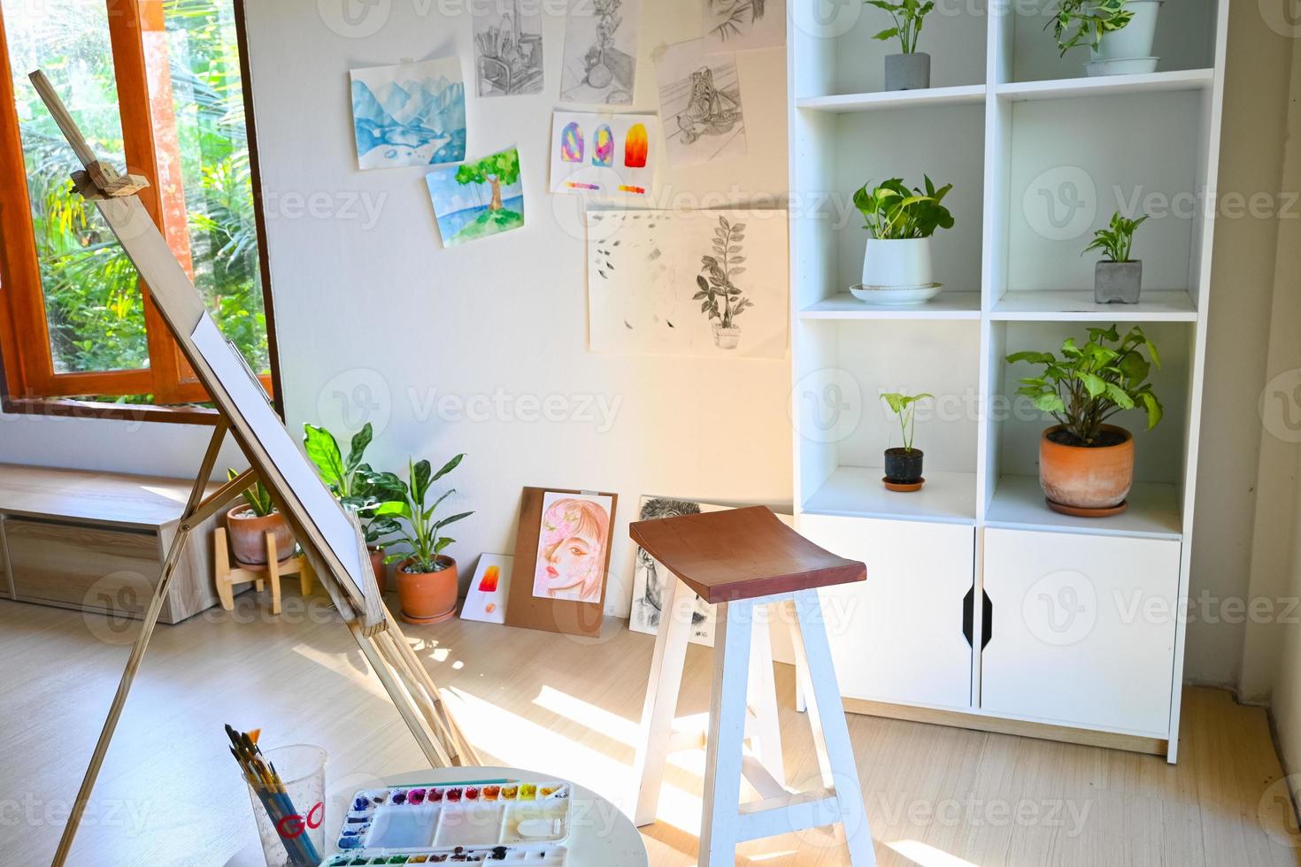 Art studio at home, classroom. photo