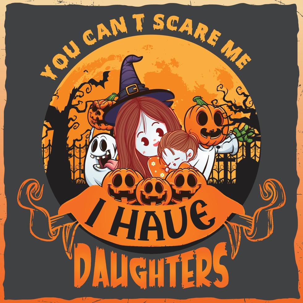 feliz halloween miedo fiesta calabaza ilustración impresión cita retro vintage camiseta svg diseño vector