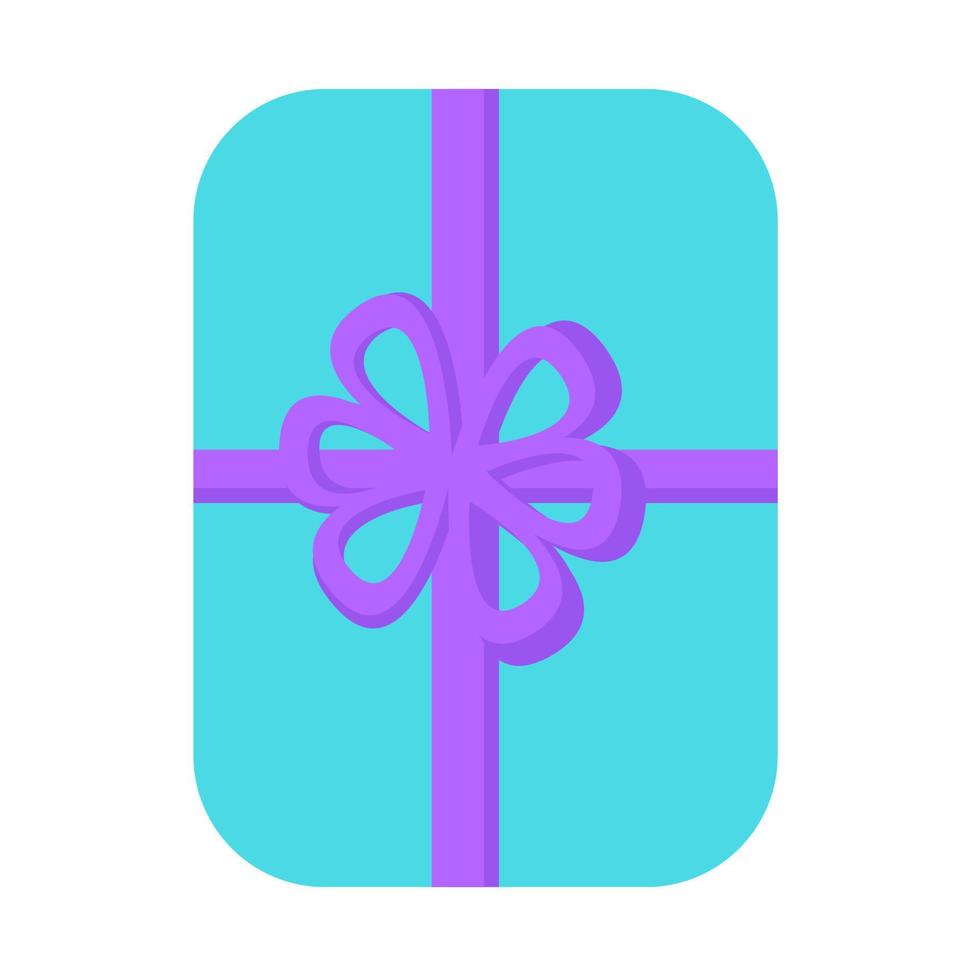 Gift box with ribbon and bow. Top view. vector