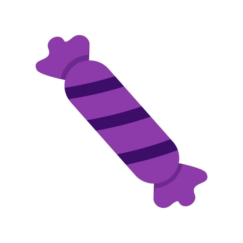 un caramelo color violeta. fondo blanco aislado. para helloween, cumpleaños, invitación, tarjeta de felicitación. vector