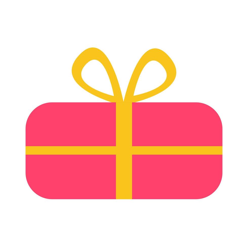 Gift box with ribbon and bow. Red color. Isolated white background. Vector. vector