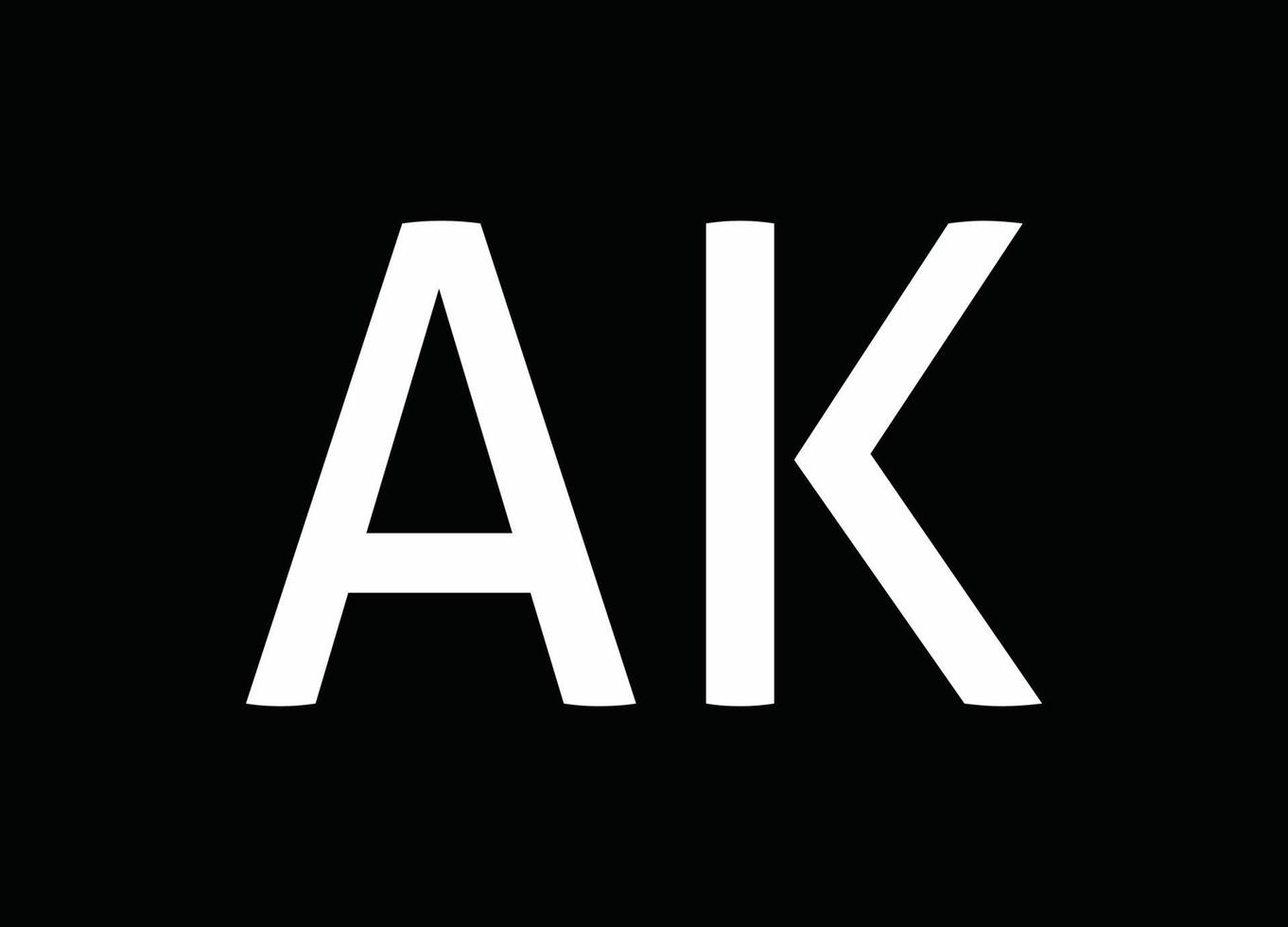 vector de diseño de logotipo de letras iniciales ak