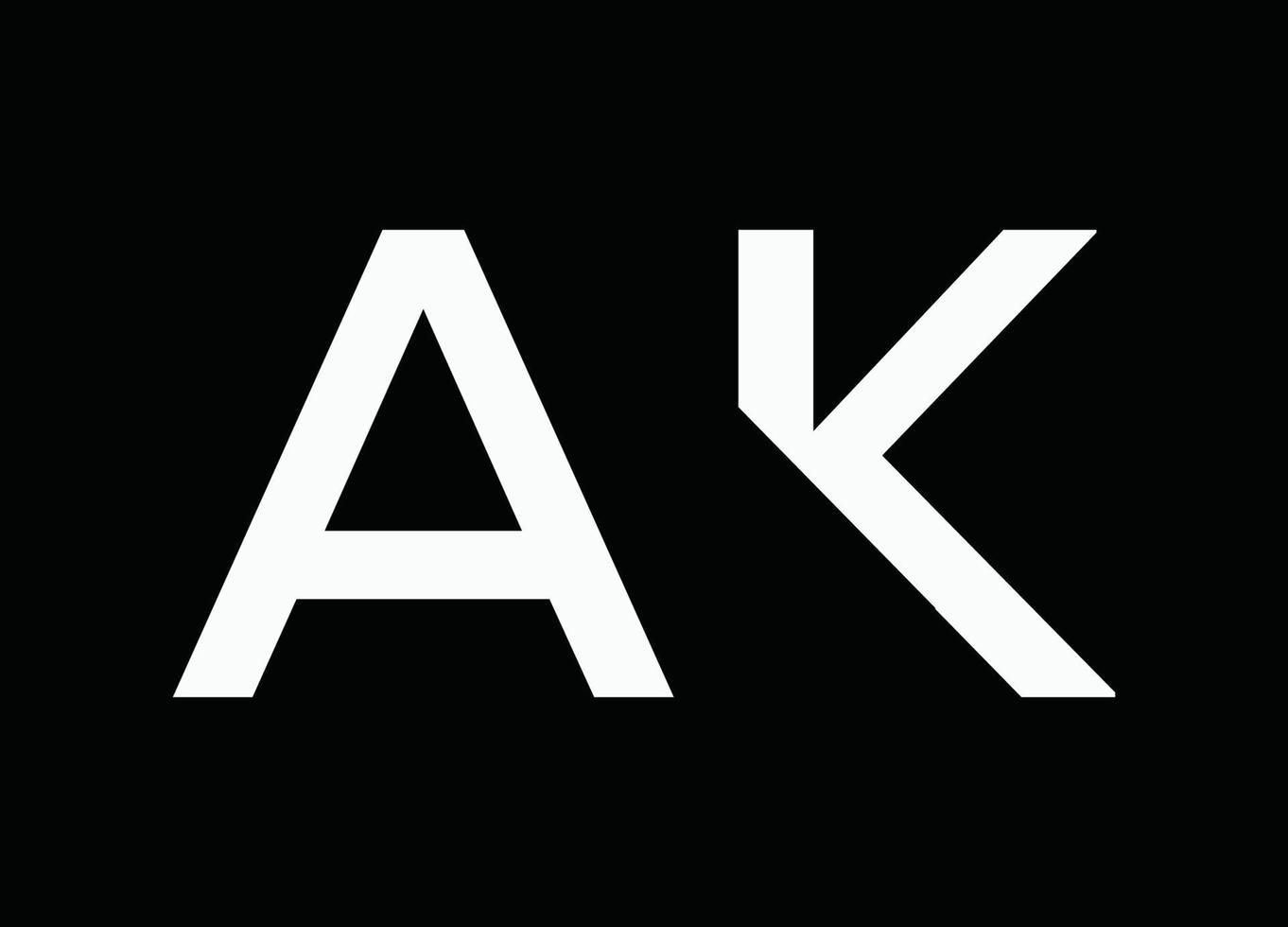 vector de diseño de logotipo de letras iniciales ak