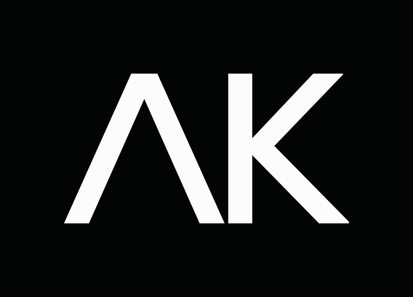 vector de diseño de logotipo de letras iniciales ak