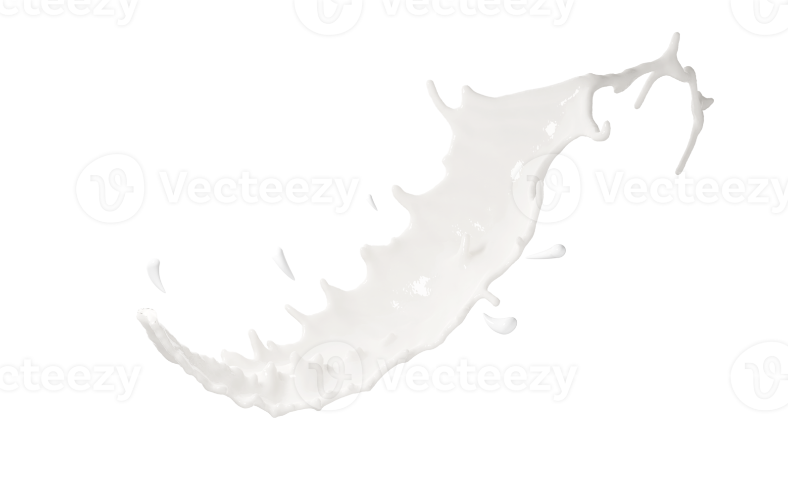 Éclaboussures d'ondulation de lait ou de yaourt 3d isolées. illustration de rendu 3d png