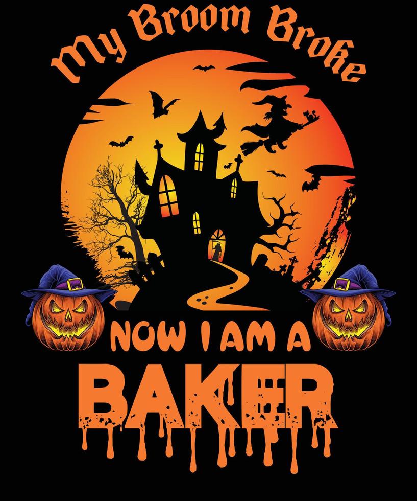 BAKER T-SHIRT DESIGN FOR HALLOWEEN vector