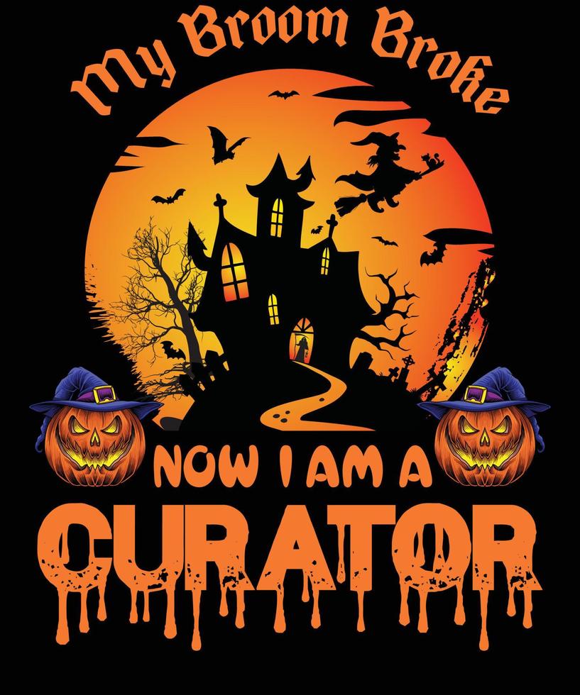 CURATOR T-SHIRT DESIGN FOR HALLOWEEN vector