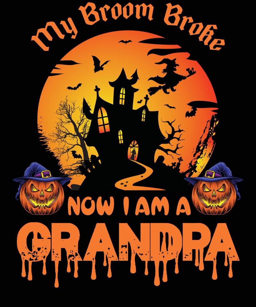 diseño de camiseta de abuelo para halloween vector