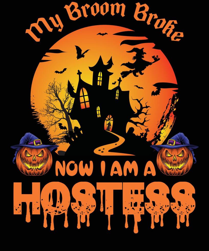 HOSTESS T-SHIRT DESIGN FOR HALLOWEEN vector