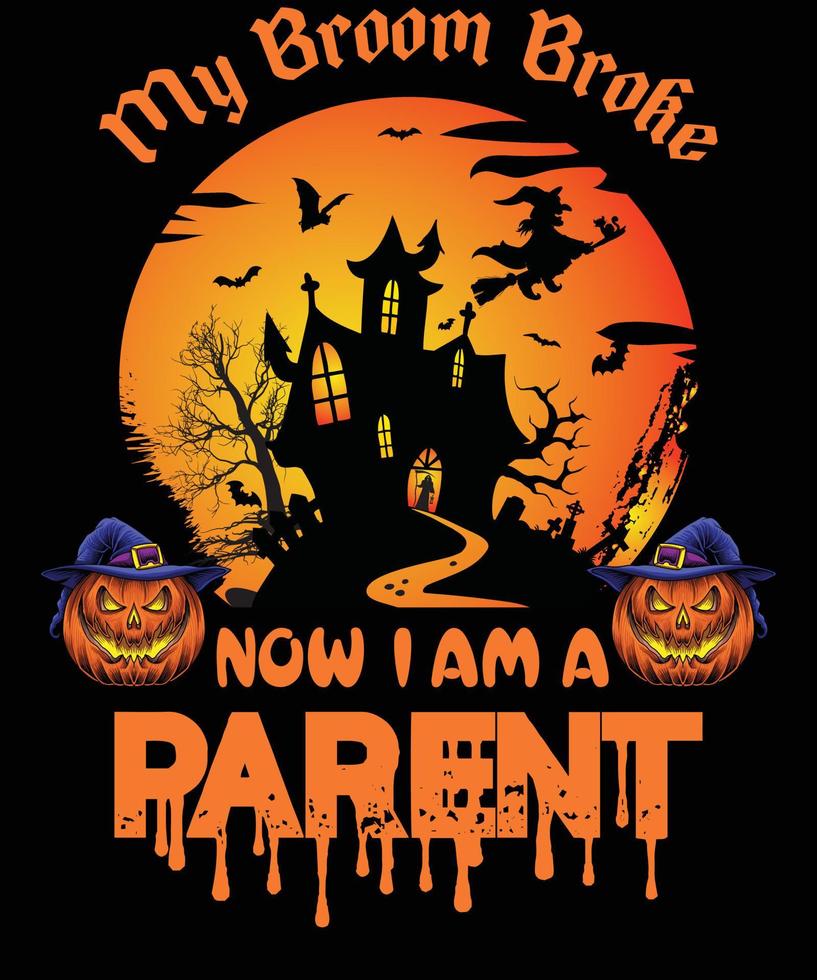 PARENT T-SHIRT DESIGN FOR HALLOWEEN vector