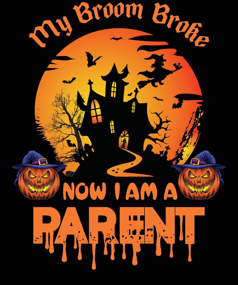 diseño de camiseta para padres para halloween vector