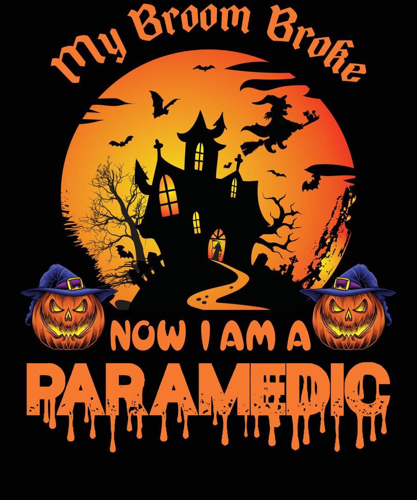 PARAMEDIC T-SHIRT DESIGN FOR HALLOWEEN vector