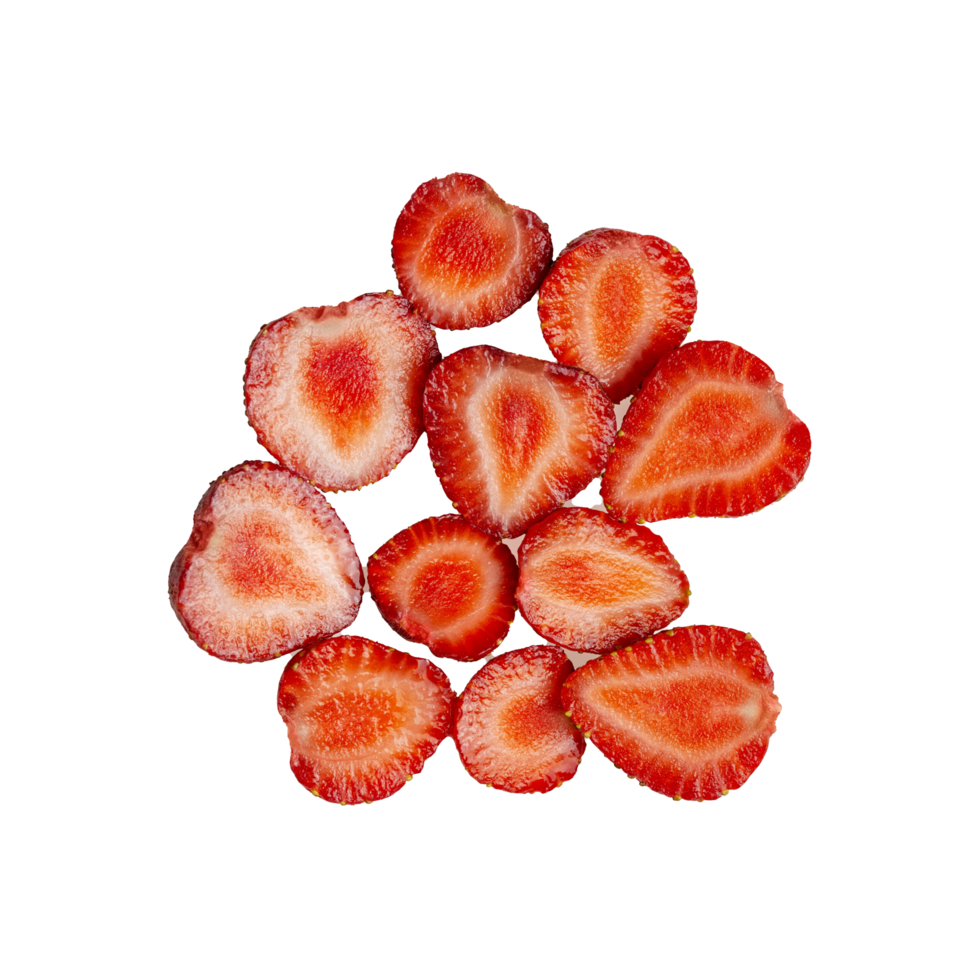 tranches de fraises sur fond transparent, png