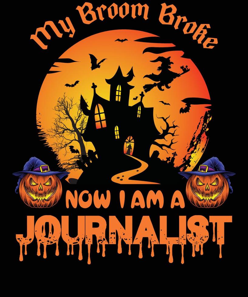 JOURNALIST T-SHIRT DESIGN FOR HALLOWEEN vector
