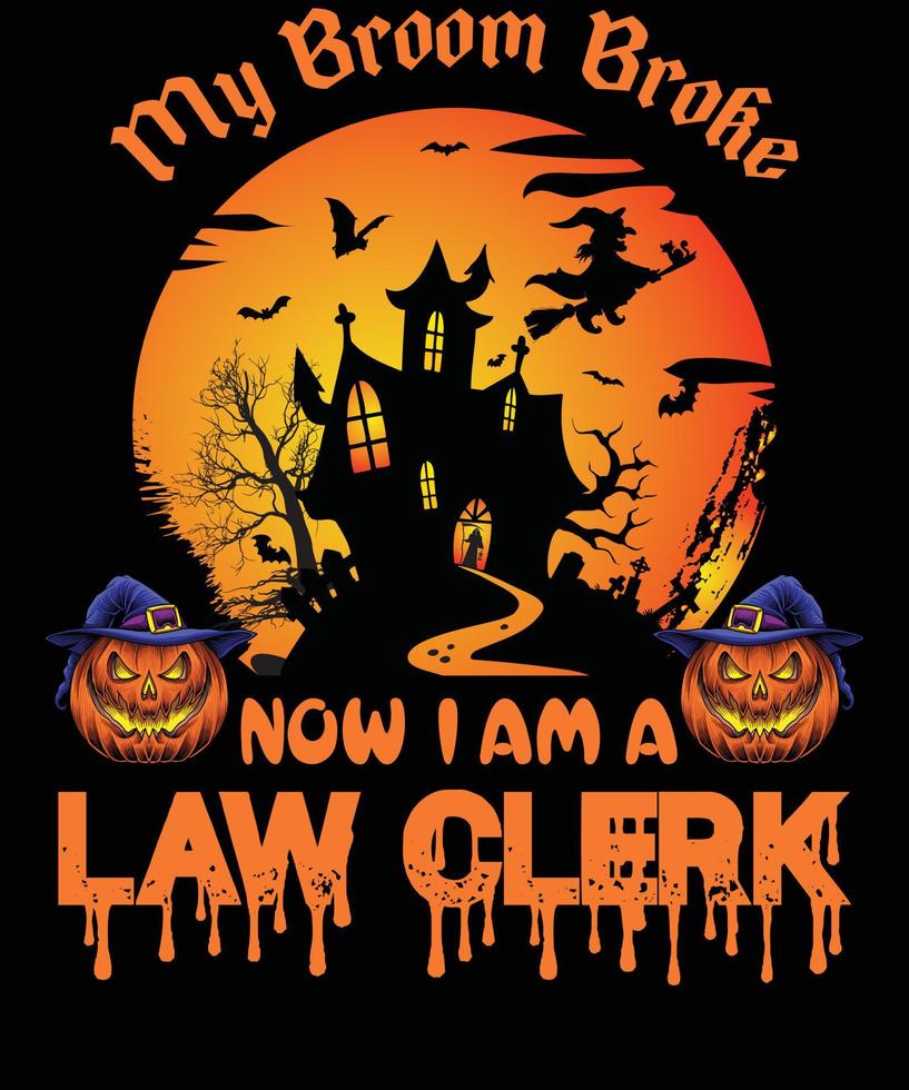 diseño de camiseta de asistente legal para halloween vector