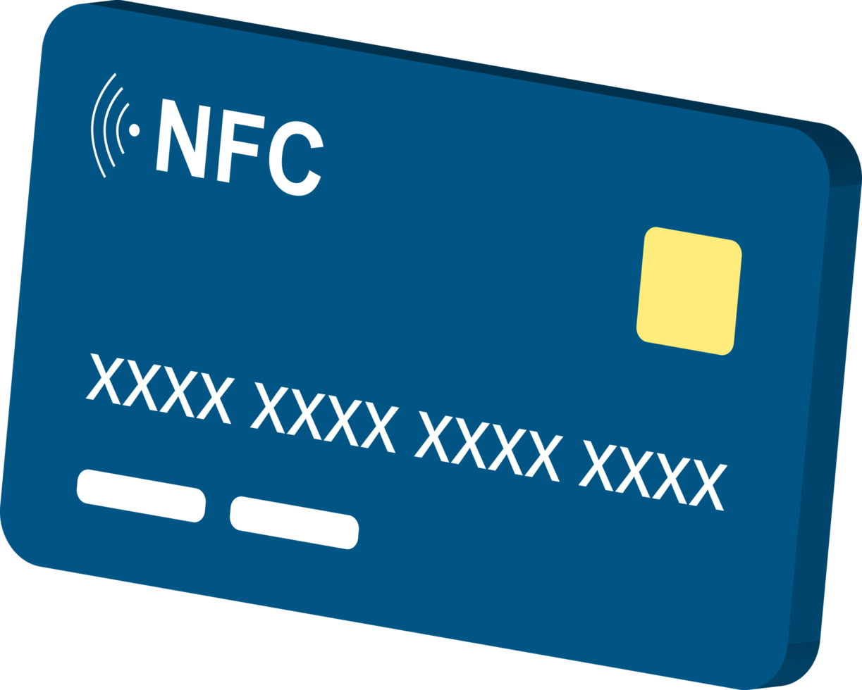 payment card 3d illustration with nfc technology png