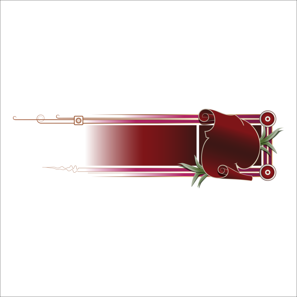 Red Banner Ribbon with Floral Corner Free Png 11198808 PNG