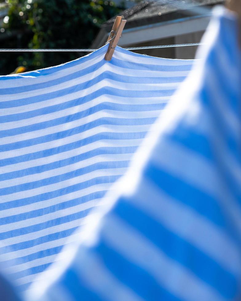 Clothesline on sunny day photo