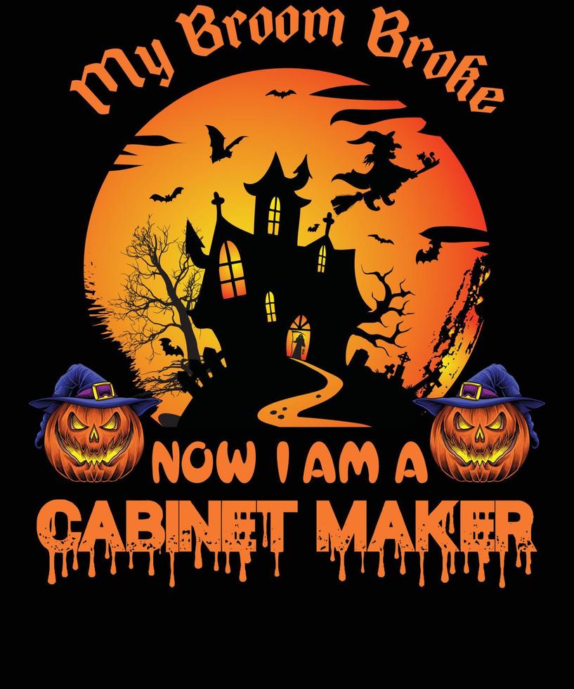 CABINET MAKER T-SHIRT DESIGN FOR HALLOWEEN vector
