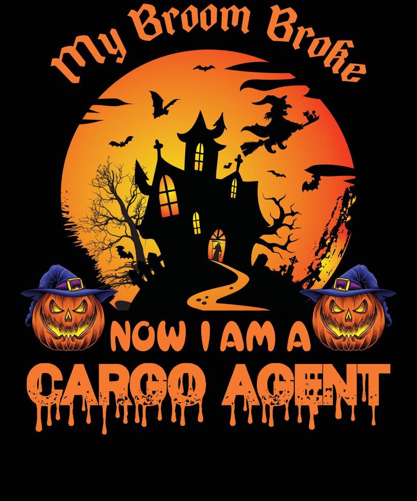 CARGO AGENT T-SHIRT DESIGN FOR HALLOWEEN vector
