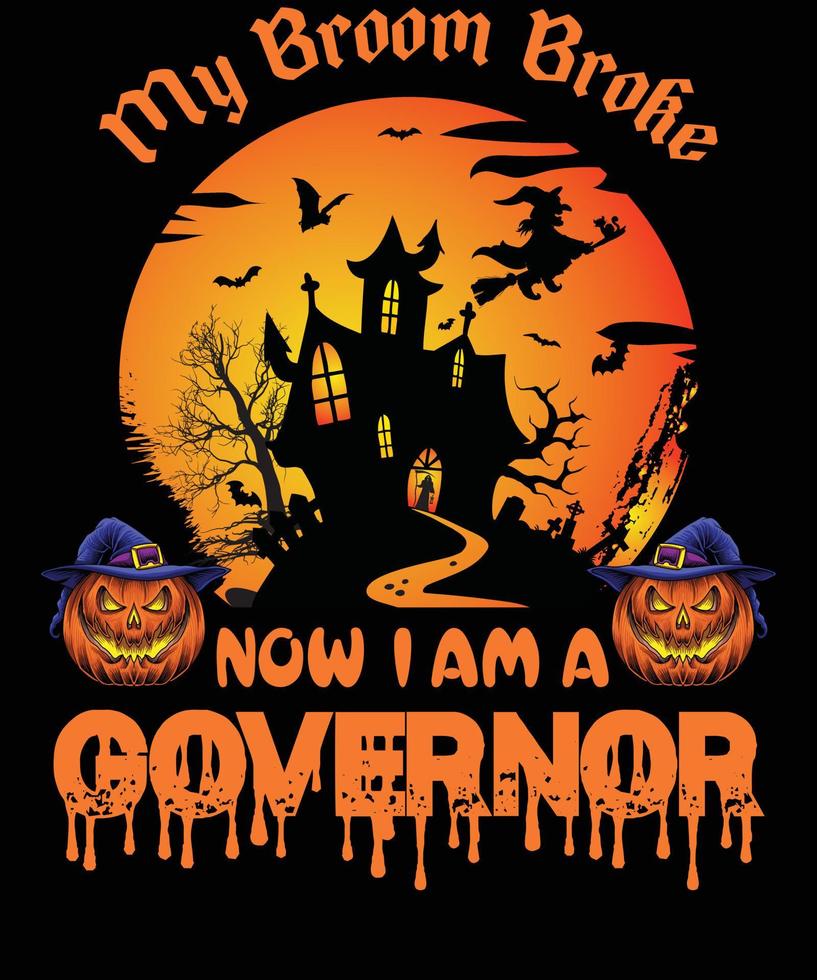 diseño de camiseta de gobernador para halloween vector