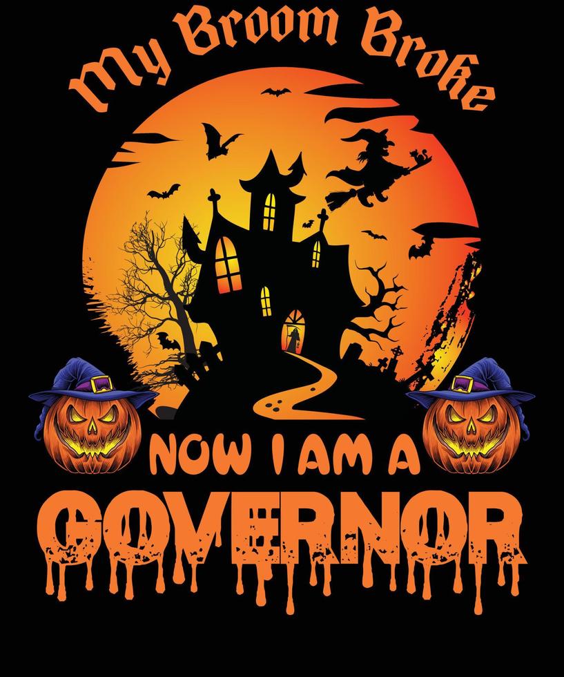 GOVERNOR T-SHIRT DESIGN FOR HALLOWEEN vector