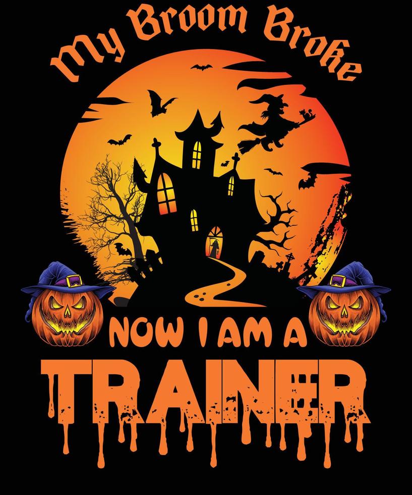 TRAINER T-SHIRT DESIGN FOR HALLOWEEN vector