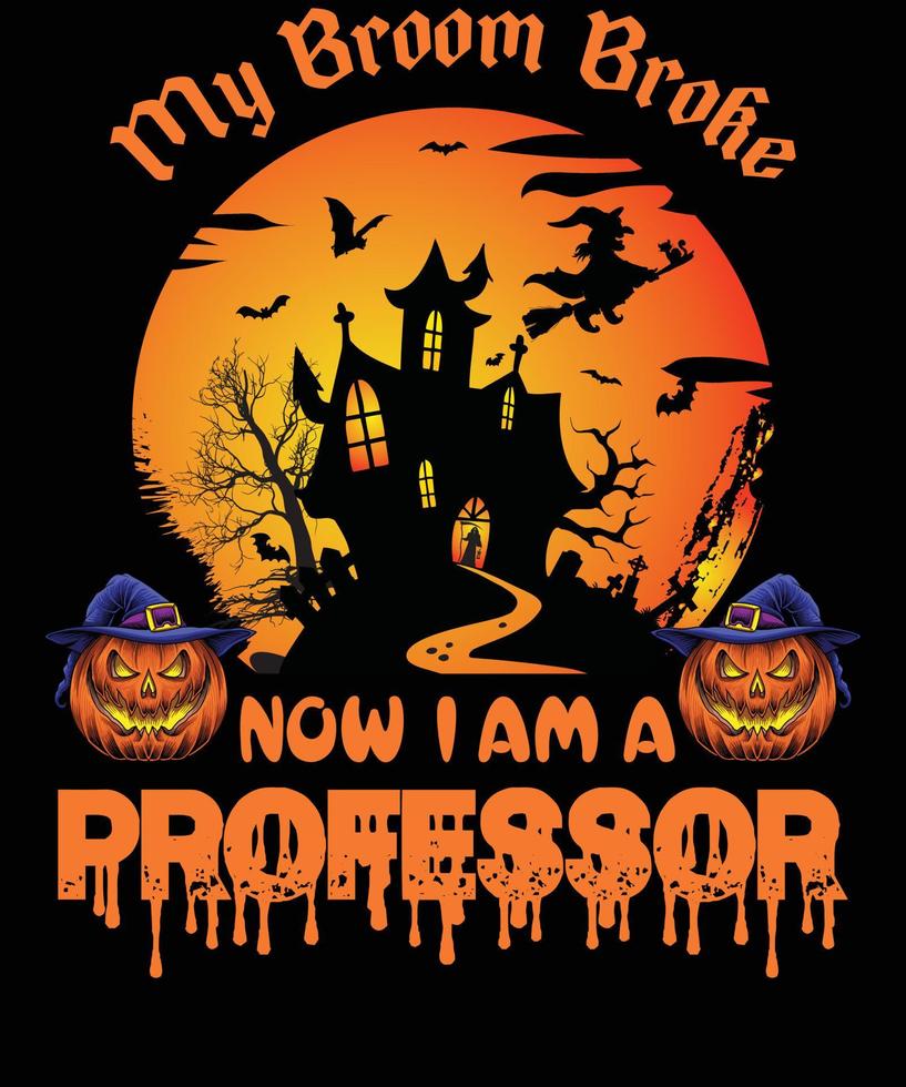 diseño de camiseta de profesor para halloween vector
