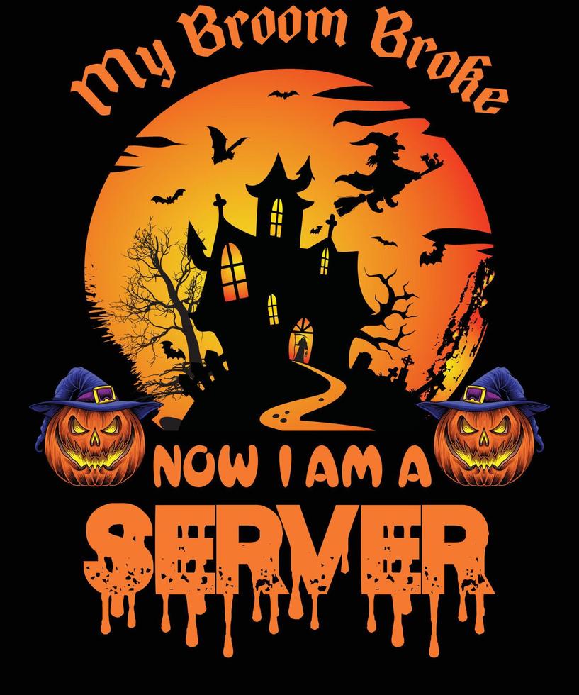SERVER T-SHIRT DESIGN FOR HALLOWEEN vector