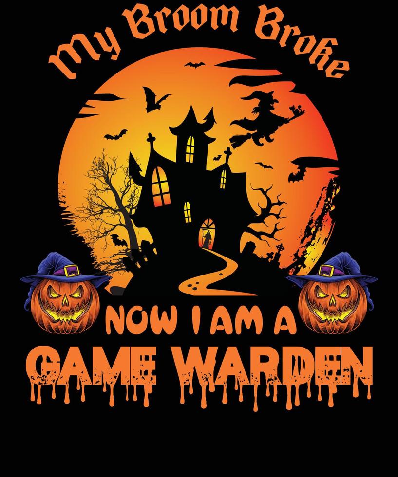 GAME WARDEN T-SHIRT DESIGN FOR HALLOWEEN vector