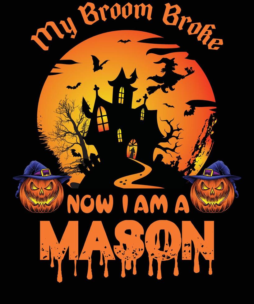 MASON T-SHIRT DESIGN FOR HALLOWEEN vector