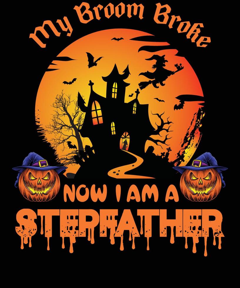 diseño de camiseta de padrastro para halloween vector