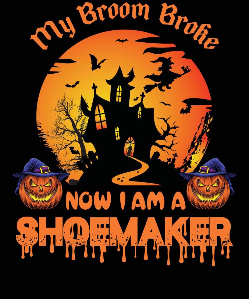 diseño de camiseta de zapatero para halloween vector